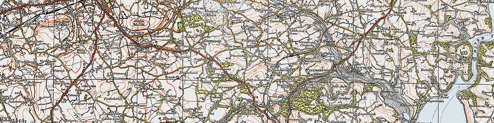 Old map of Tresamble in 1919