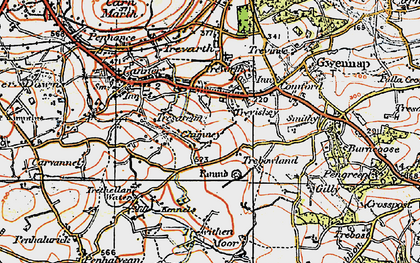 Old map of Tresavean in 1919