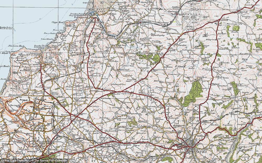 Old Map of Tresawsen, 1919 in 1919