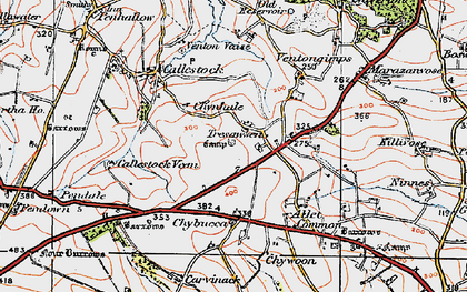 Old map of Tresawsen in 1919
