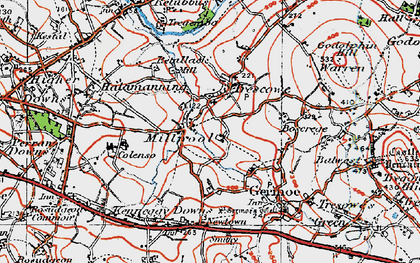 Old map of Trescowe in 1919