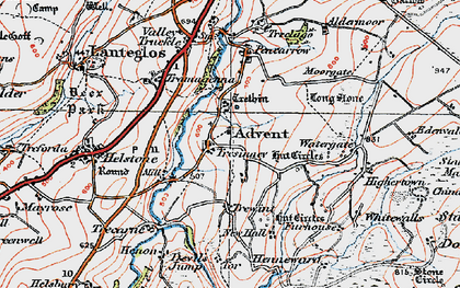 Old map of Trecarne in 1919