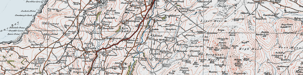 Old map of Trecarne in 1919