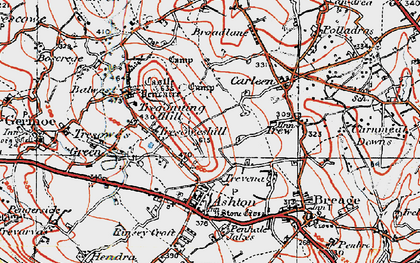Old map of Tresoweshill in 1919