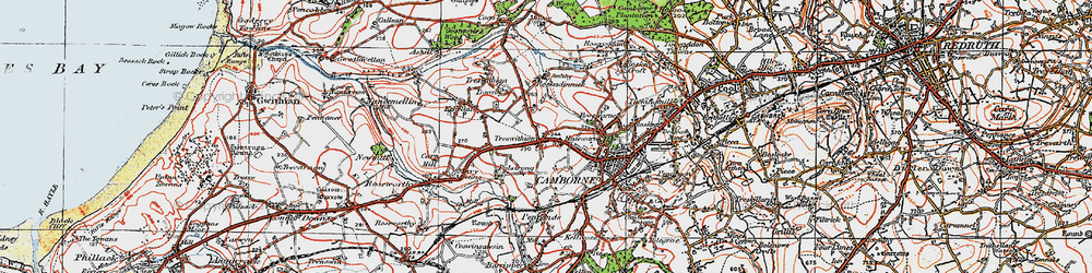 Old map of Treswithian in 1919