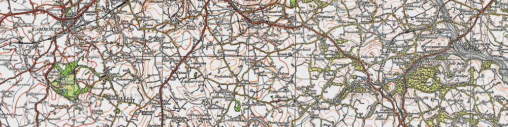 Old map of Trethellan Water in 1919