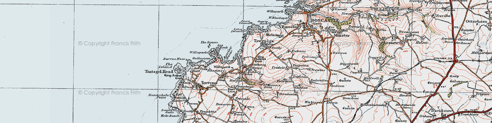 Old map of Trethevey in 1919