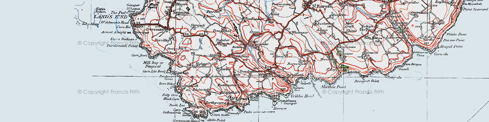 Old map of Trethewey in 1919