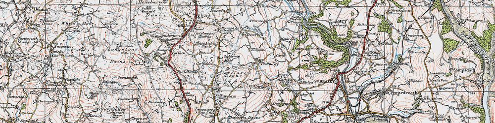 Old map of Trethurgy in 1919