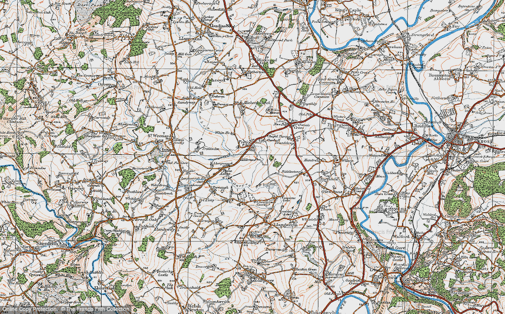 Old Map of Tretire, 1919 in 1919