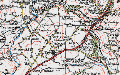 Old map of Treuddyn in 1924