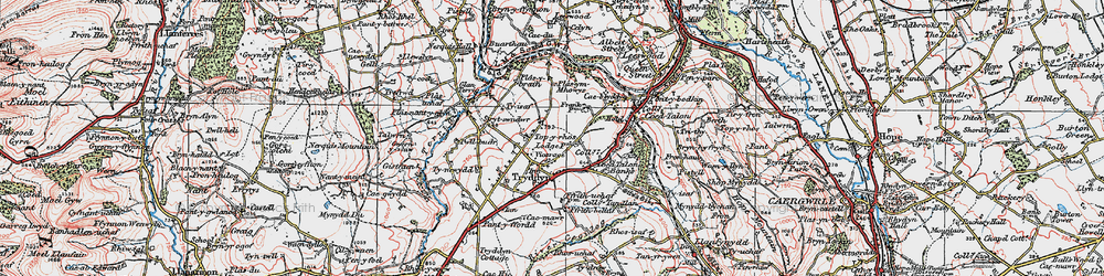 Old map of Treuddyn in 1924