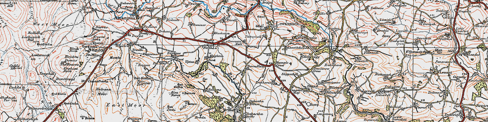 Old map of Trevadlock in 1919