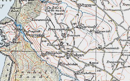 Old map of Trevail in 1919