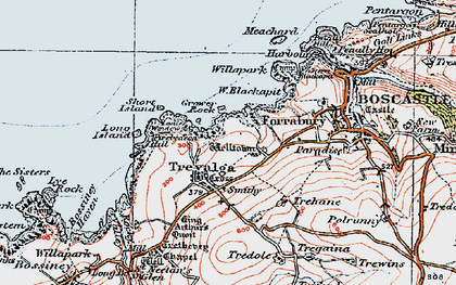 Old map of Trevalga in 1919