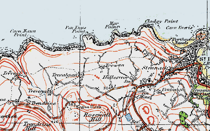 Old map of Trevalgan in 1919