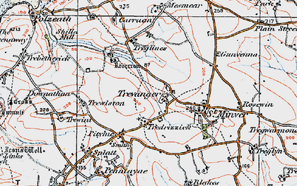 Old map of Trevanger in 1919