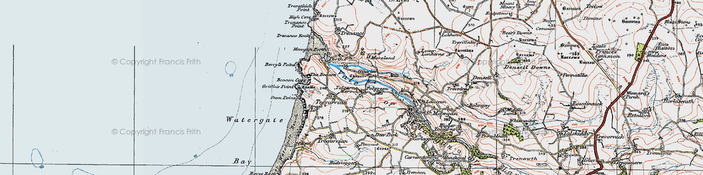 Old map of Tolcarne Merock in 1919