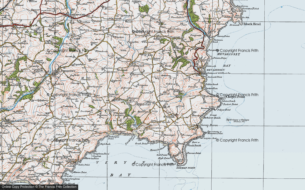 Old Map of Trevarrick, 1919 in 1919