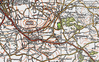 Old map of Trevethan in 1919