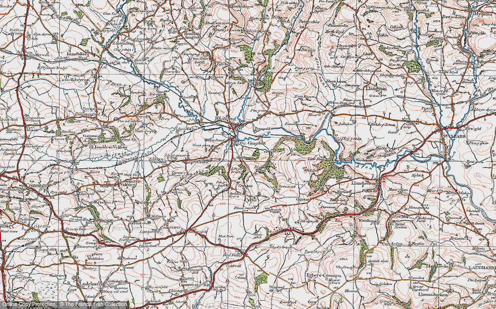 Old Map of Historic Map covering Brynamlwg in 1922