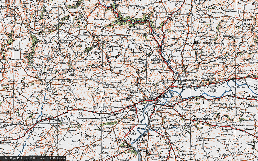 Old Map of Trevaughan, 1923 in 1923