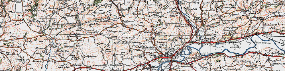 Old map of Trevaughan in 1923