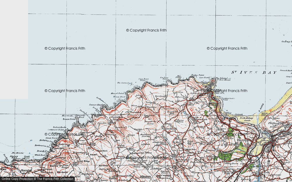 Old Map of Treveal, 1919 in 1919