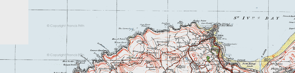 Old map of Treveal in 1919