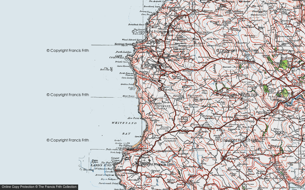 Old Map of Trevegean, 1919 in 1919