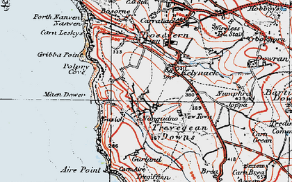 Old map of Trevegean in 1919