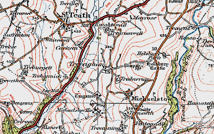 Old map of Treveighan in 1919