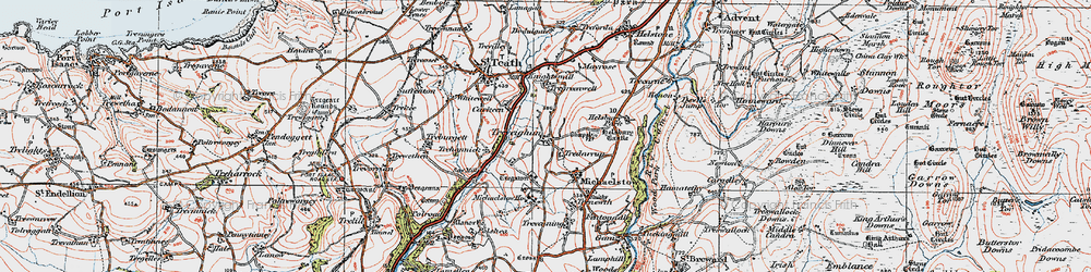 Old map of Treveighan in 1919