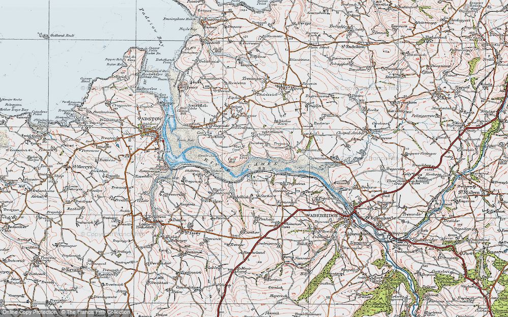 Old Map of Trevelver, 1919 in 1919