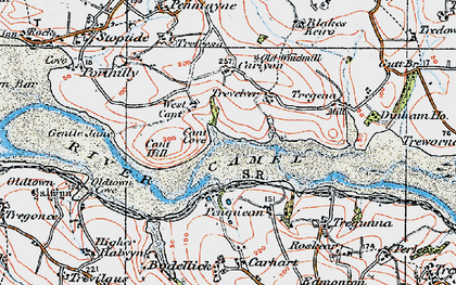 Old map of Trevelver in 1919