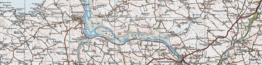 Old map of Trevelver in 1919