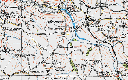 Old map of Trevemper in 1919
