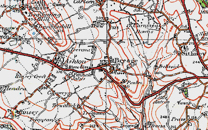 Old map of Trevena in 1919