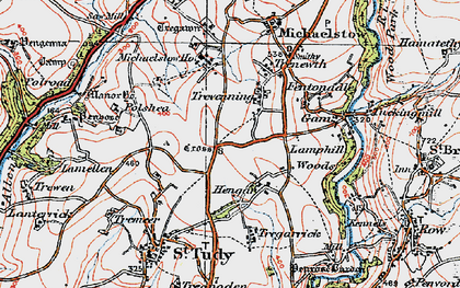 Old map of Trevenning in 1919