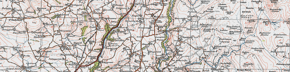 Old map of Trevenning in 1919