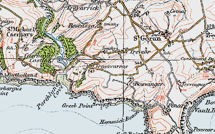 Old map of Treveor in 1919