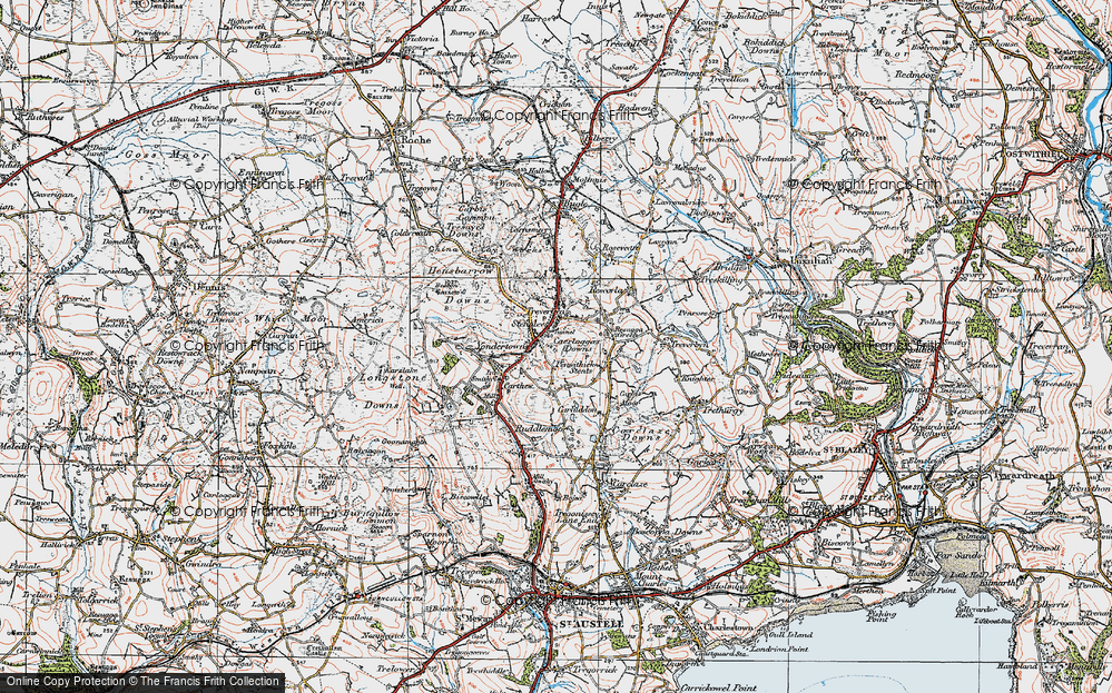 Old Map of Treverbyn, 1919 in 1919