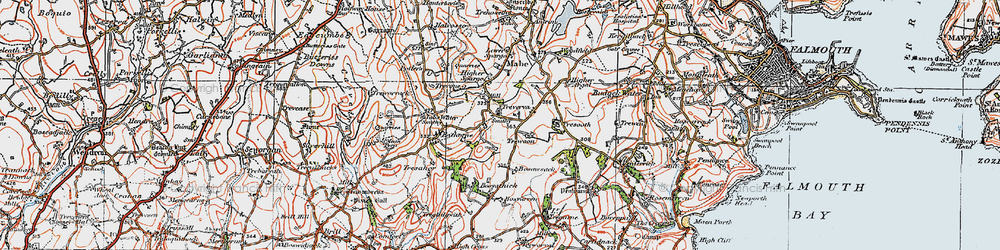 Old map of Bosawsack in 1919