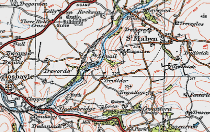 Old map of Trevilder in 1919