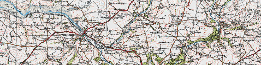Old map of Trevilder in 1919