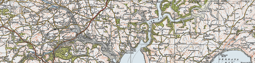 Old map of Trevilla in 1919