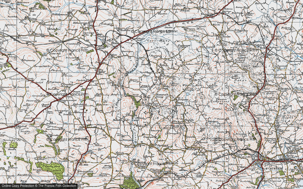 Old Map of Treviscoe, 1919 in 1919