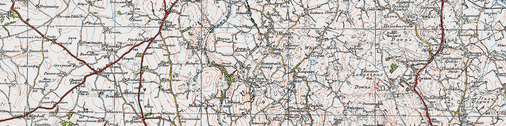Old map of Treviscoe in 1919
