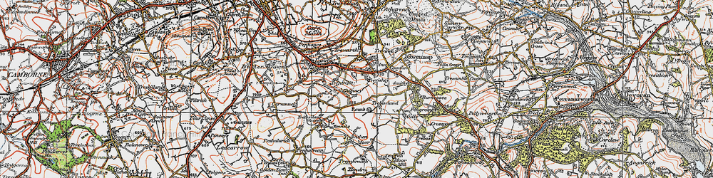 Old map of Treviskey in 1919