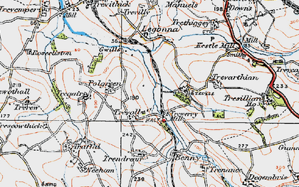 Old map of Trendrean in 1919